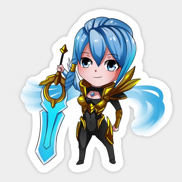 Dawnbringer Riven Sticker by kerubinz